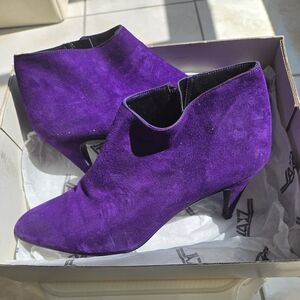 Purple Suede Ankle Boots